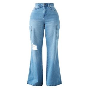 Pretty Little Thing Shape Vintage Pocket Detail Wide Leg Jeans